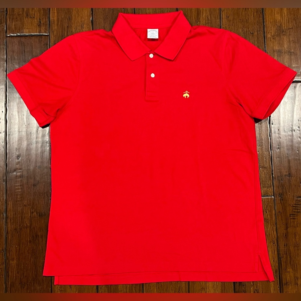 Brooks Brothers Mens XXL Slim Fit Performance Polo Red Golden Fleece 1818 EUC